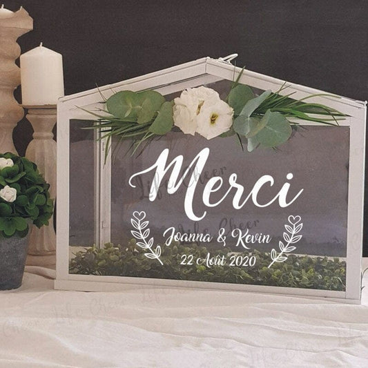 Wedding Cards and Gifts Box Vinyl Sticker Custom Texts Names Decals Wedding Card Sign Custom Stickers For Wedding Boxs Art Decor