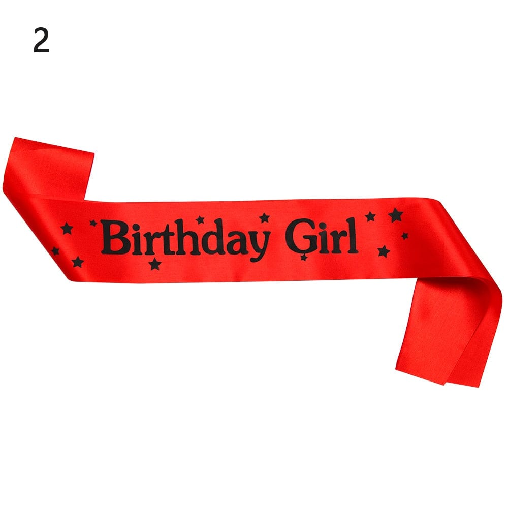 Birthday Girl Glitter Satin Sash Mermaid Birthday Girl Ribbons Shoulder Girdle Party Supplies Fashion Decoration Accessories