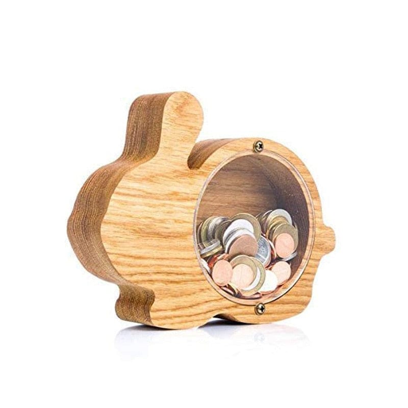 Custom Letter Wooden Piggy Bank