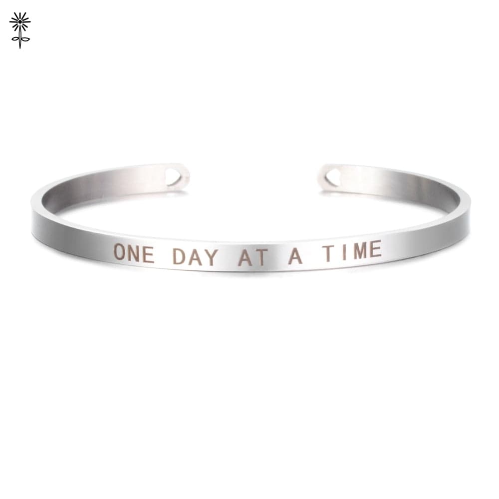 Laser Engraved Cuff Inspirational Quote Bangle