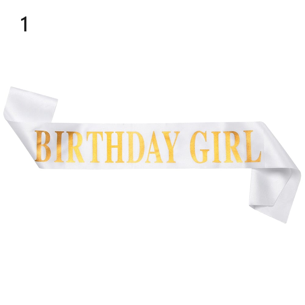 Birthday Girl Glitter Satin Sash Mermaid Birthday Girl Ribbons Shoulder Girdle Party Supplies Fashion Decoration Accessories