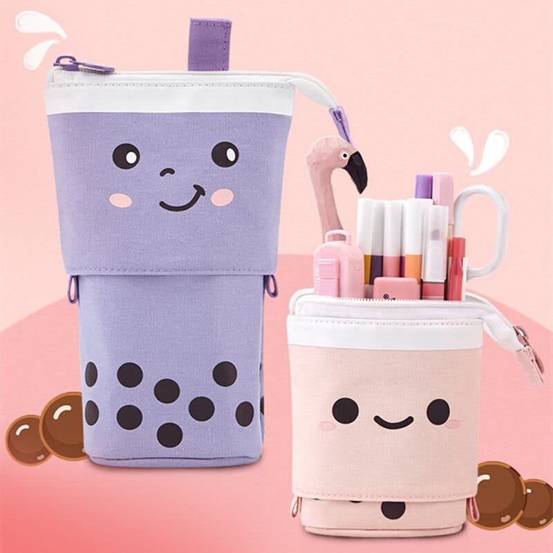 Kids Creative Retractable cat pencil case school stationery bag Kawaii Pencil cases canvas big cute pen holder gifts for kids pen bag