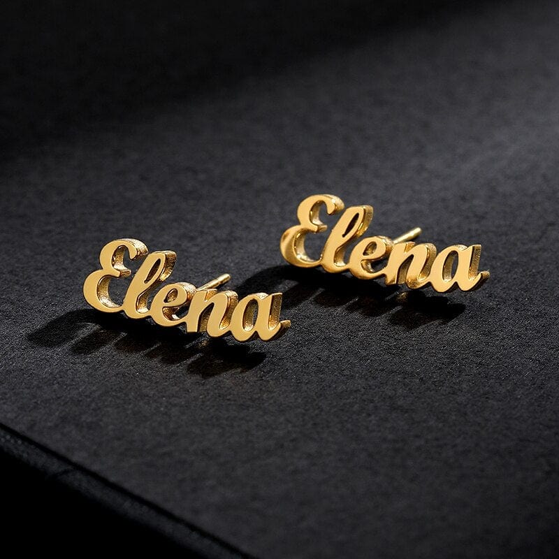 Custom Name Earrings For Women Personalized Stainless Steel Initial Letter Nameplate Stud Earring Party Girl Jewelry Gift