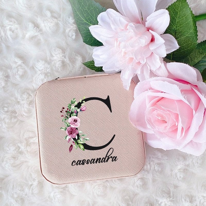 Personalized Jewellery Box Anniversary Bride Bridesmaid Girlfriend Bachelorette Party Gift Custom Name Travel Jewelry Case