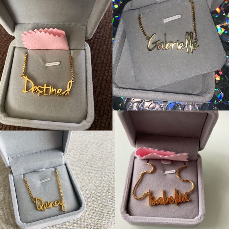 Personalized Carrie Style Letter Pendant Necklaces For Women Custom Any Name Box Chain Choker Charm Jewelry Couple Gift