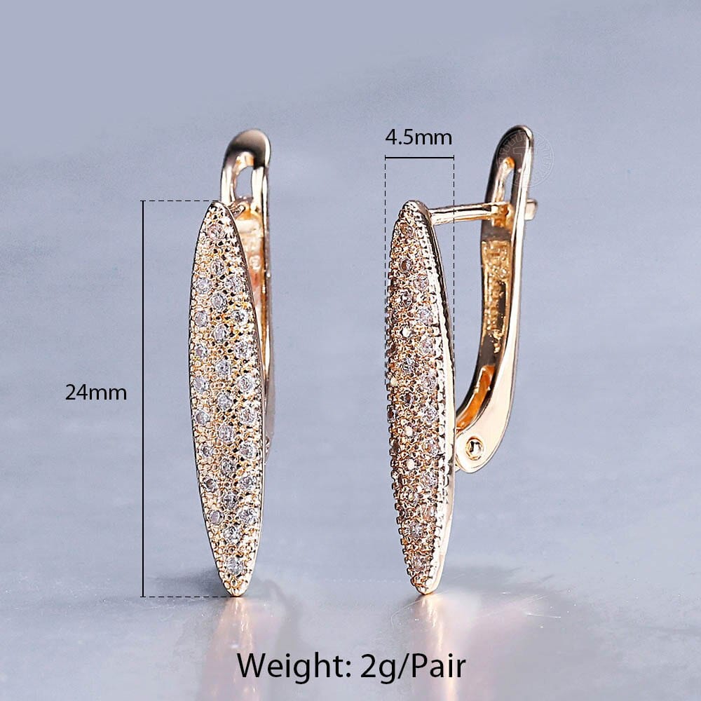 Hoop Earrings V Shaped Long White Cubic Zirconia Earrings Birthday Gifts for Women