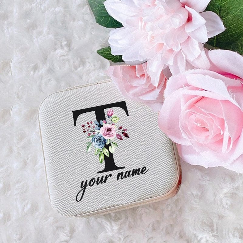 Personalized Jewellery Box Anniversary Bride Bridesmaid Girlfriend Bachelorette Party Gift Custom Name Travel Jewelry Case