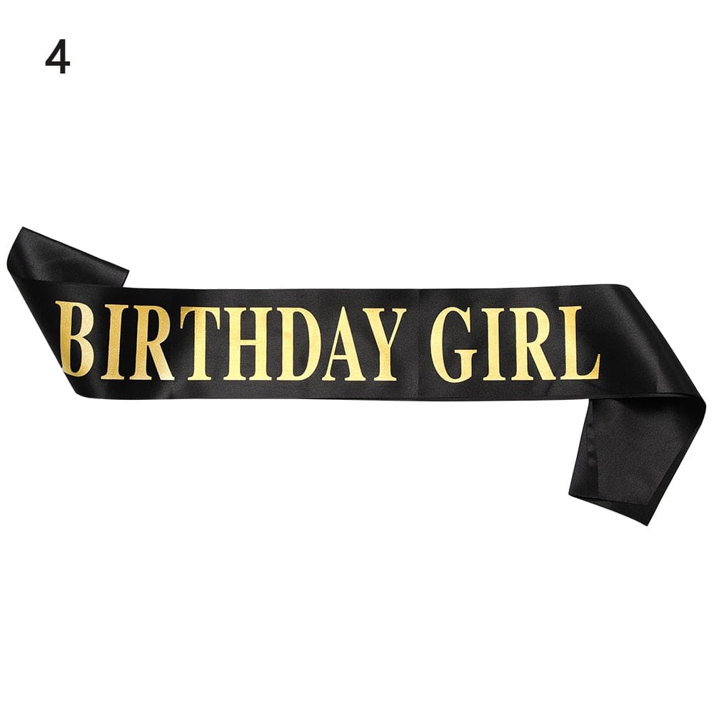 Birthday Girl Glitter Satin Sash Mermaid Birthday Girl Ribbons Shoulder Girdle Party Supplies Fashion Decoration Accessories