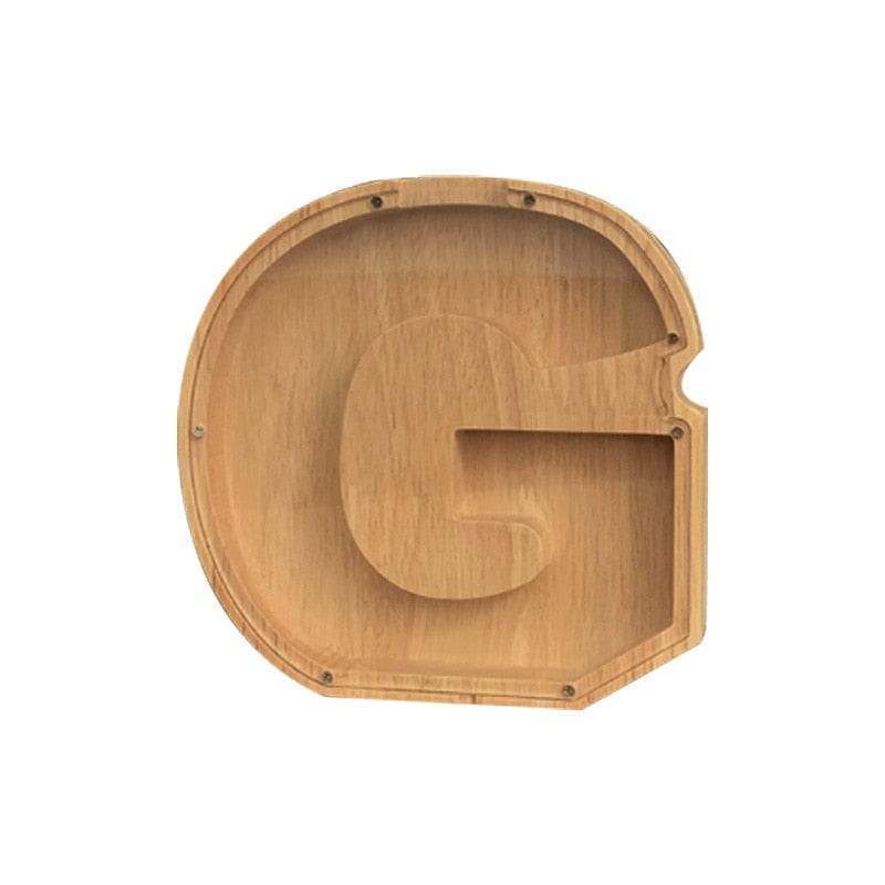 Custom Letter Wooden Piggy Bank