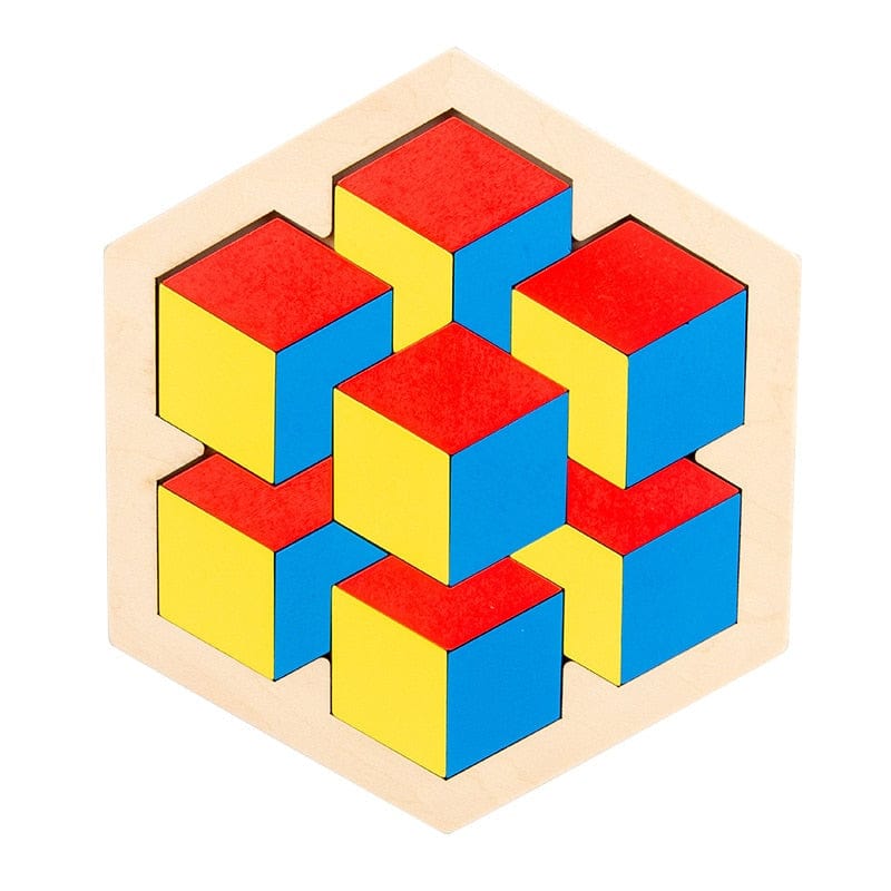 Colorful 3D Puzzle Wooden Tangram Toys High Quality Puzzle Game For Kids Preschool Imagination Educational Toys For Children