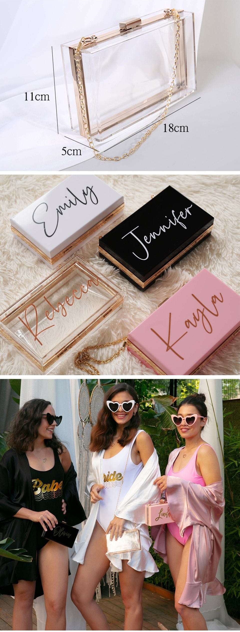 Personalized Custom Bridesmaid Clutch Bag