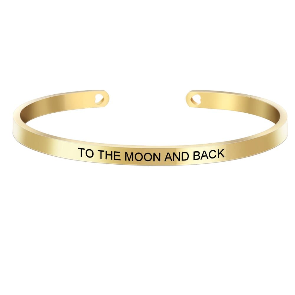 Laser Engraved Cuff Inspirational Quote Bangle