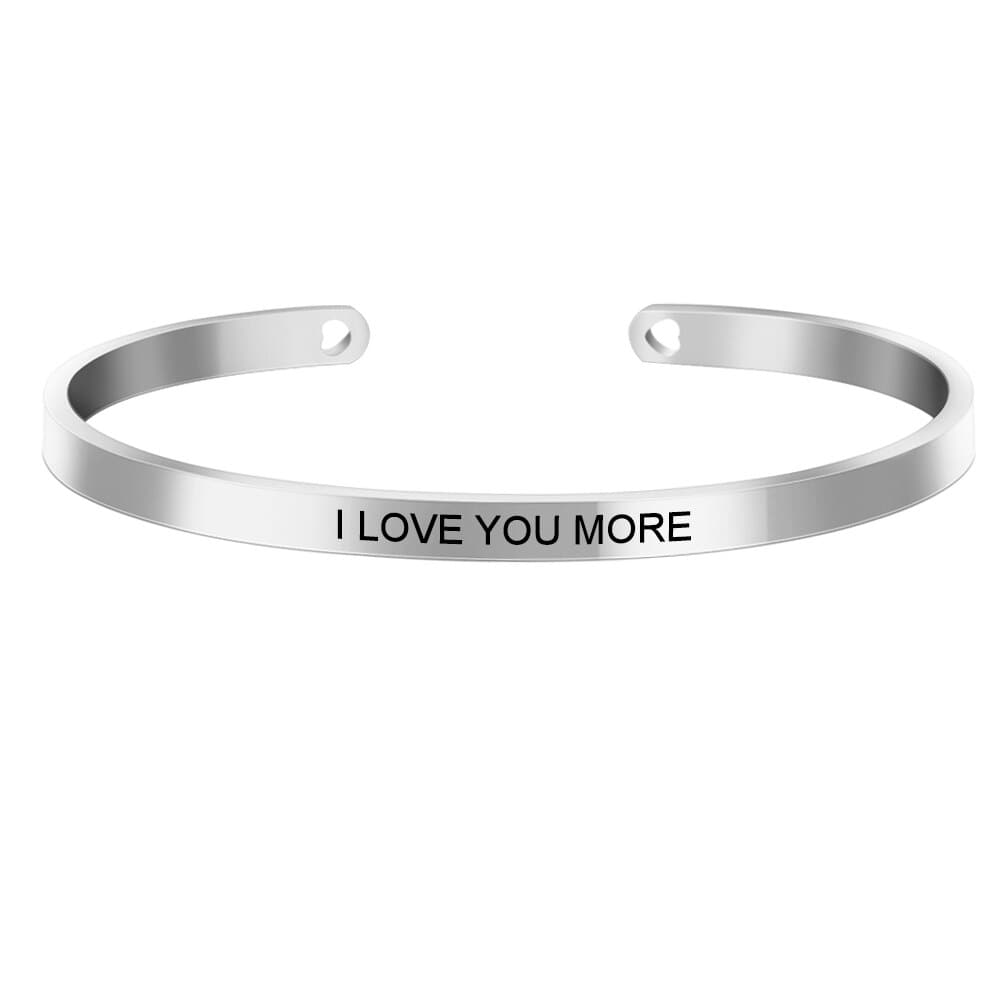 Laser Engraved Cuff Inspirational Quote Bangle