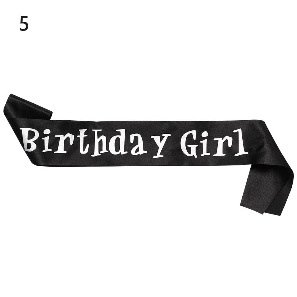 Birthday Girl Glitter Satin Sash Mermaid Birthday Girl Ribbons Shoulder Girdle Party Supplies Fashion Decoration Accessories