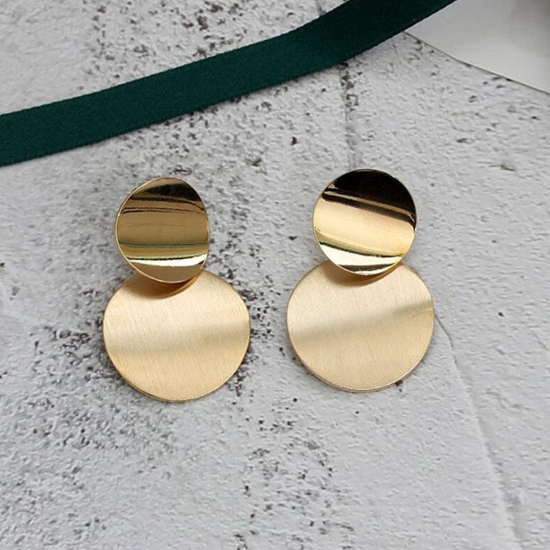 Gold Color Metal Drop Earrings Irregular Hollow Heart Earrings Twisted Geometric Earrings for Women