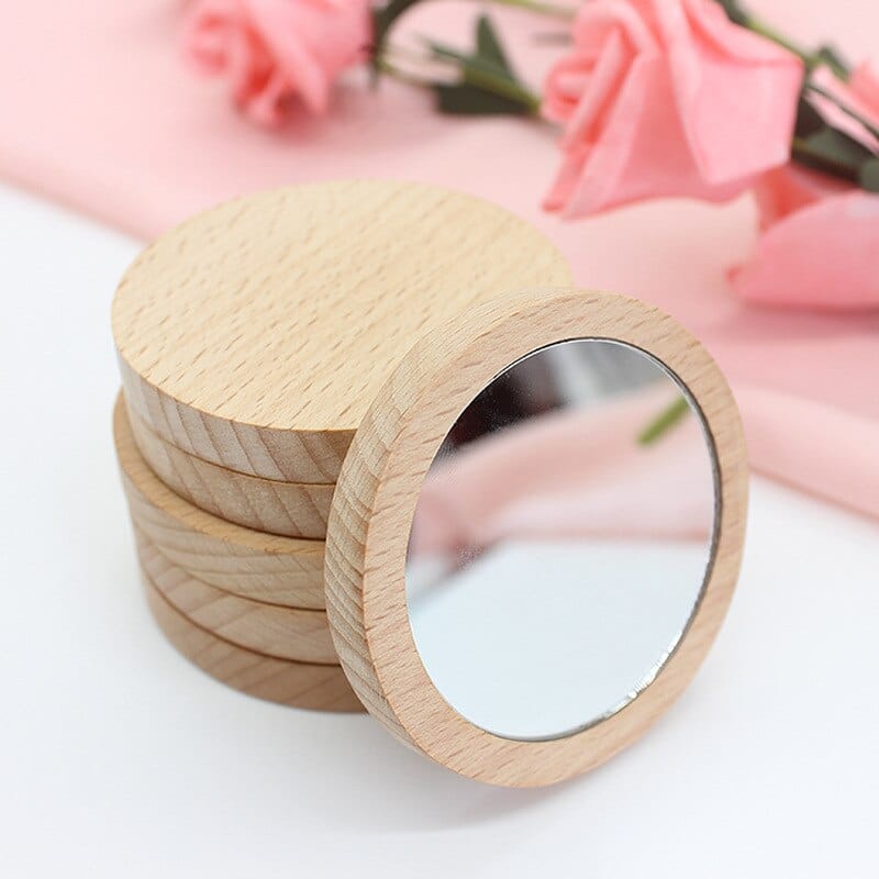 Personalized Makeup mirror Wooden mirror customized Bridesmaid gift Wedding Decor Wooden comb cosmetic Bride Souvenir