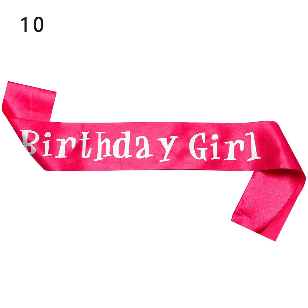 Birthday Girl Glitter Satin Sash Mermaid Birthday Girl Ribbons Shoulder Girdle Party Supplies Fashion Decoration Accessories