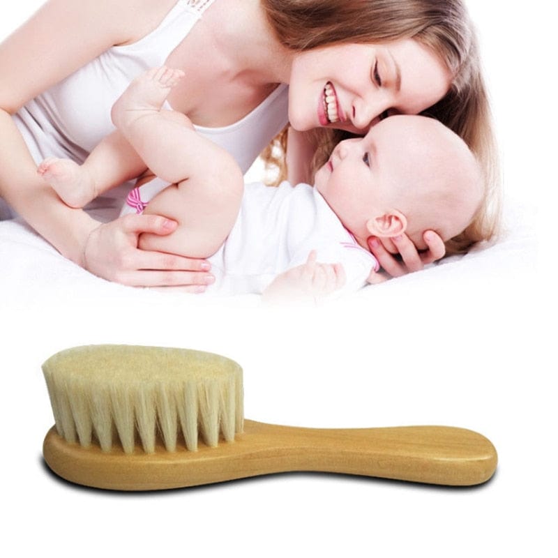 Personalized Baby Name Bathing Comb Baby Care Hair Brush Pure Natural Wool Wood Comb Newborn Baby Shower and Registry Gift