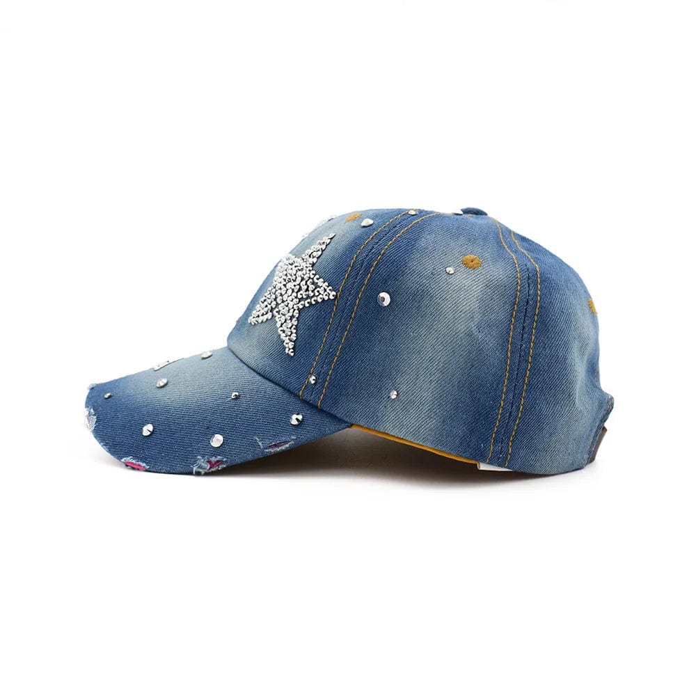 Women's Hat Diamond Flower Cowboy Female Bone Baseball Cap Summer Style Jeans Hat Cowboy Hat Baseball Hats