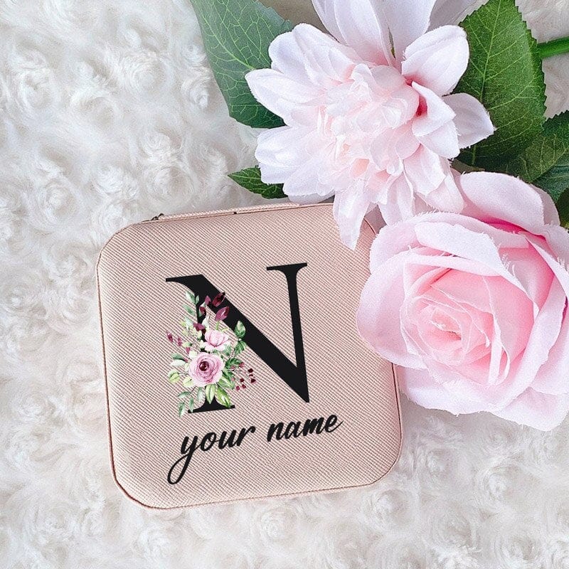 Personalized Jewellery Box Anniversary Bride Bridesmaid Girlfriend Bachelorette Party Gift Custom Name Travel Jewelry Case