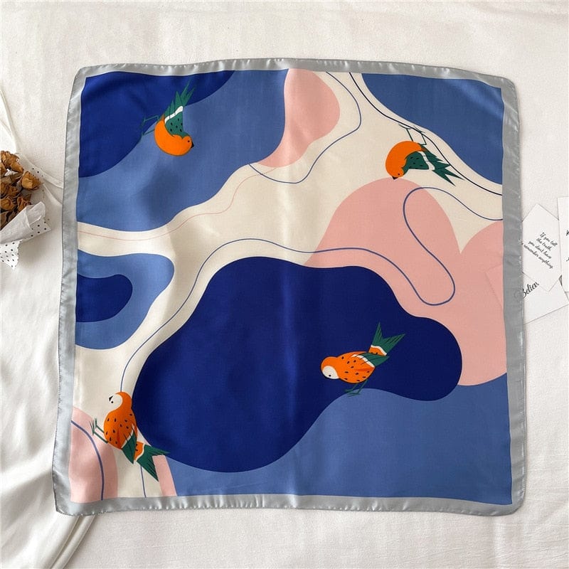 2023 Silk Shawl Print Headscarf Hair Wrap Neckerchief Female Satin Square Scarf For Women Headband Foulard