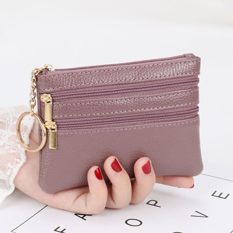 Fashion Women Girl PU Leather Small Coin Purse Casual Wallet Coin Money Credit Card Key Holder Zipper Bag