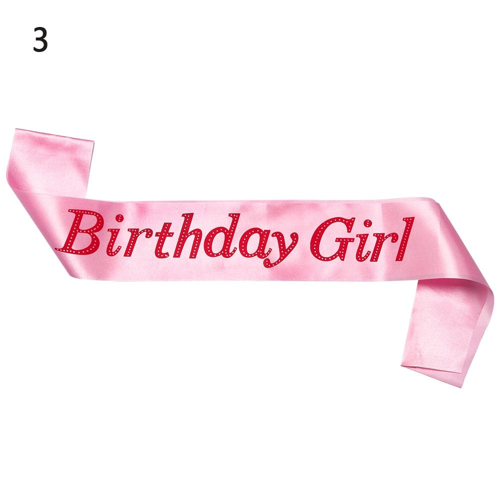 Birthday Girl Glitter Satin Sash Mermaid Birthday Girl Ribbons Shoulder Girdle Party Supplies Fashion Decoration Accessories