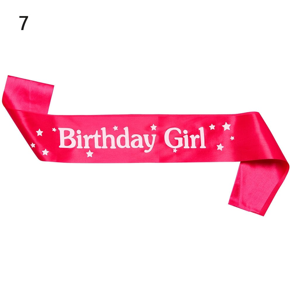 Birthday Girl Glitter Satin Sash Mermaid Birthday Girl Ribbons Shoulder Girdle Party Supplies Fashion Decoration Accessories