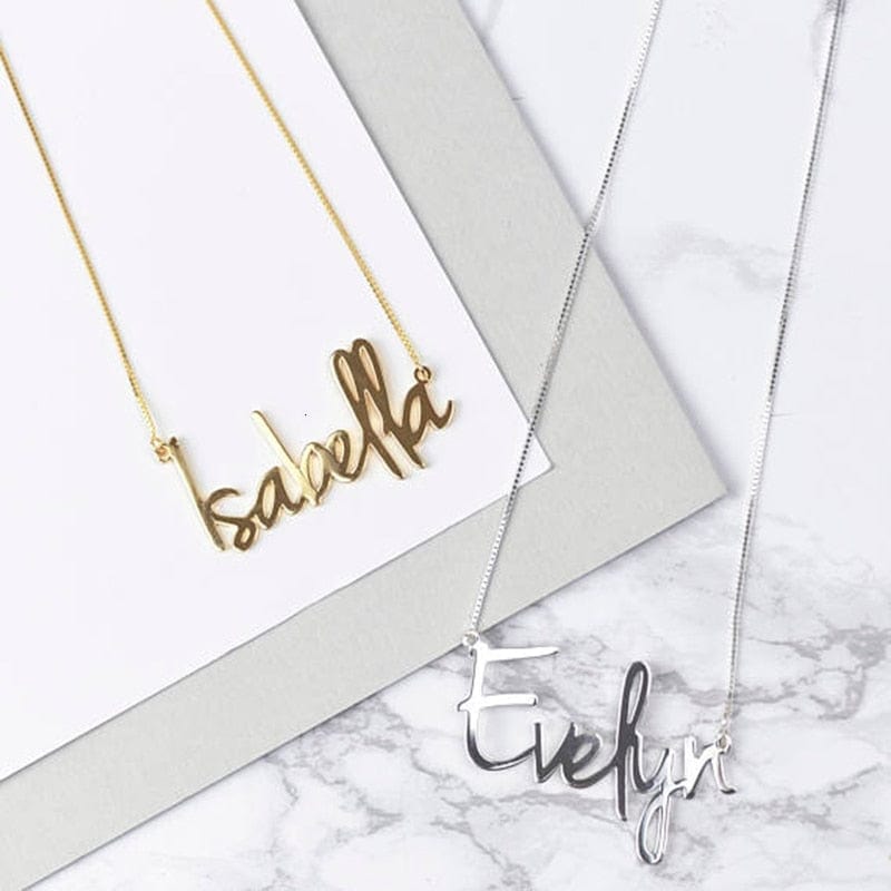 Personalized Carrie Style Letter Pendant Necklaces For Women Custom Any Name Box Chain Choker Charm Jewelry Couple Gift