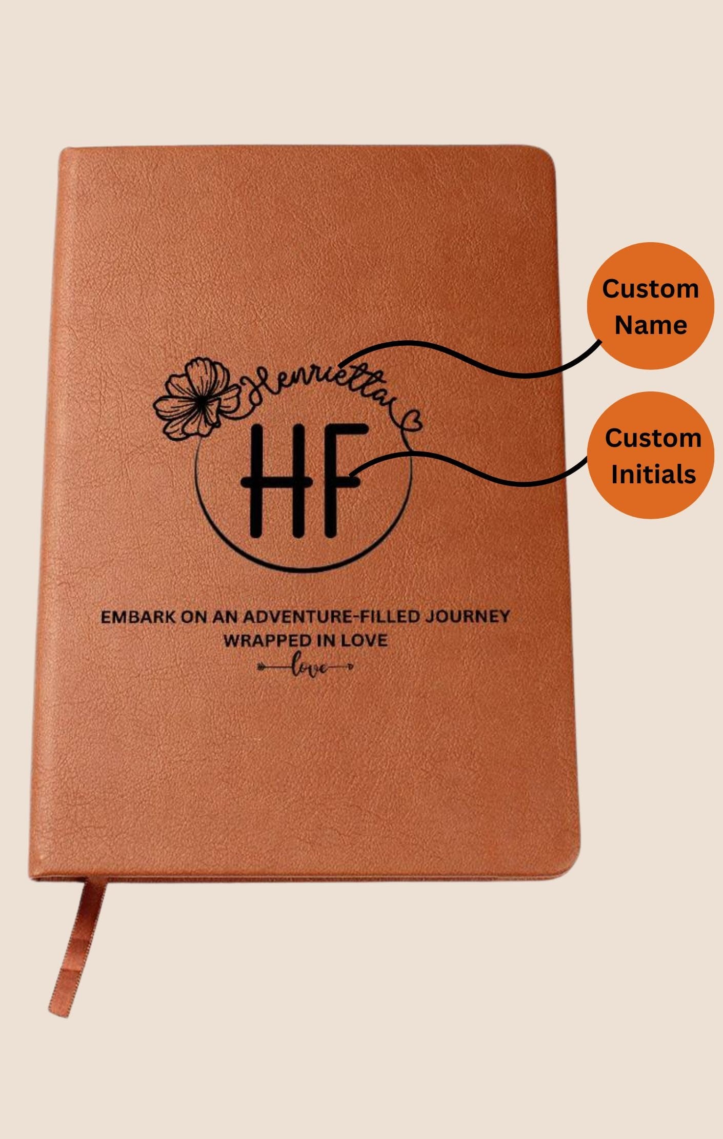 Custom Name And Initials Journey Wrapped In Love Writing Journal