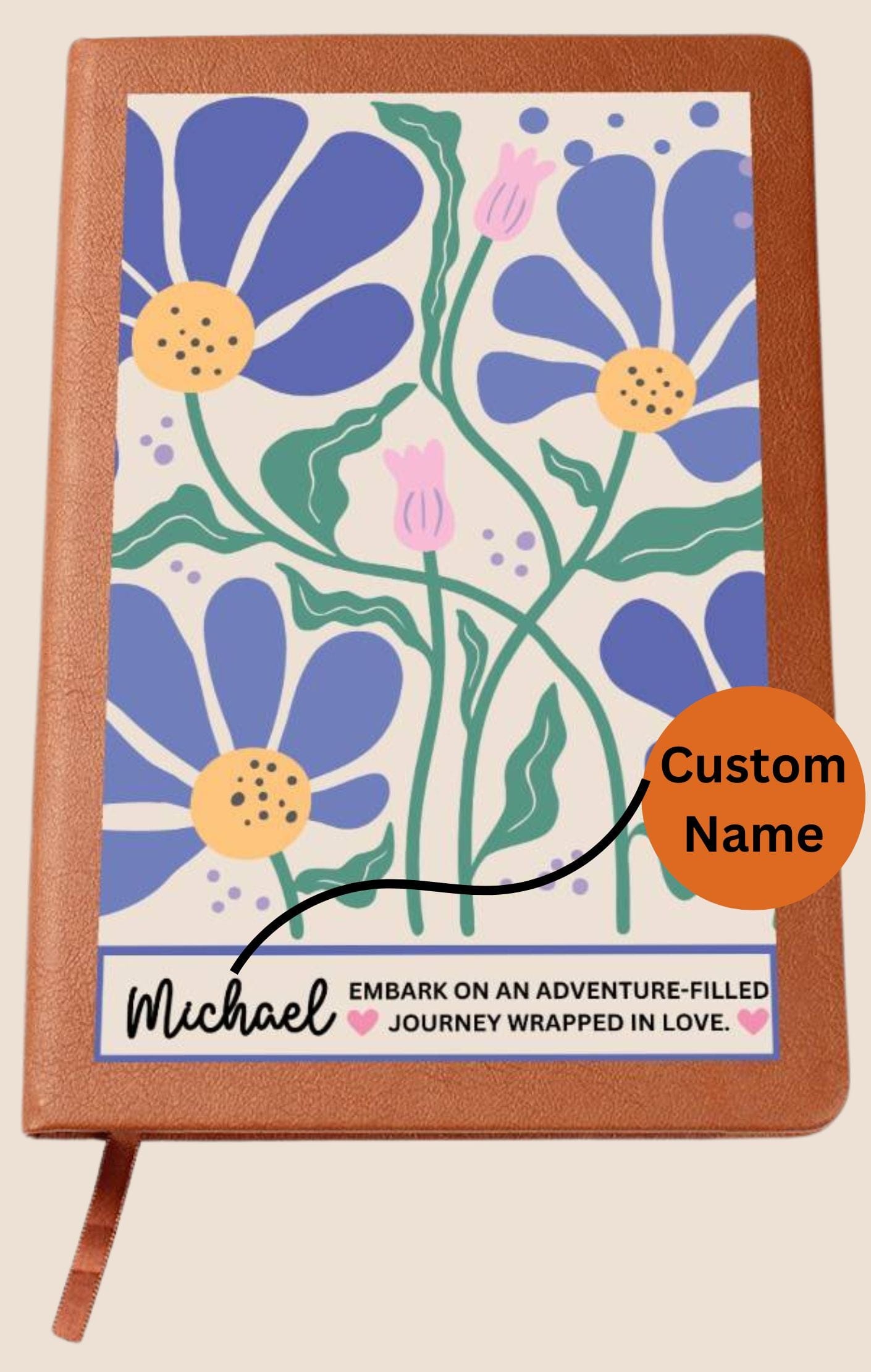 Custom Name Blue BOHO Journey Wrapped In Love Writing Journal