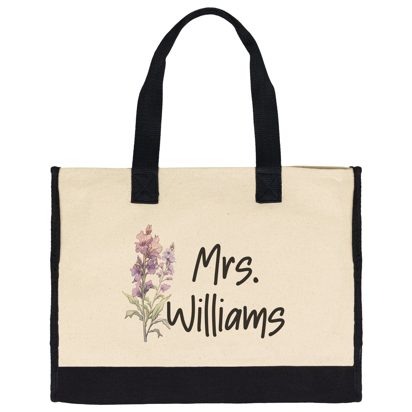 Custom Bride Name July Birthflower Totebag