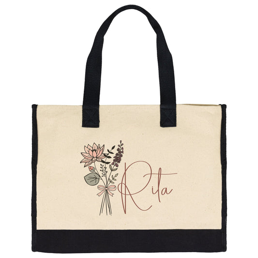 Custom Name July Birthflower Totebag