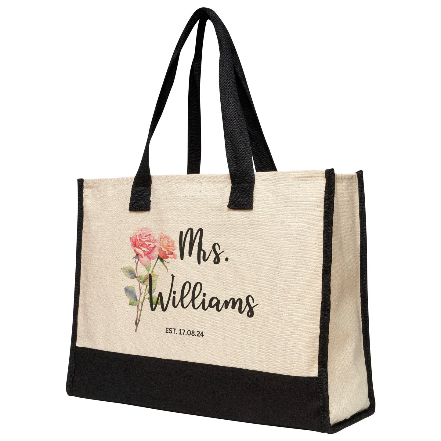 Custom Mrs Name June Birth Month Flower Tote Bag