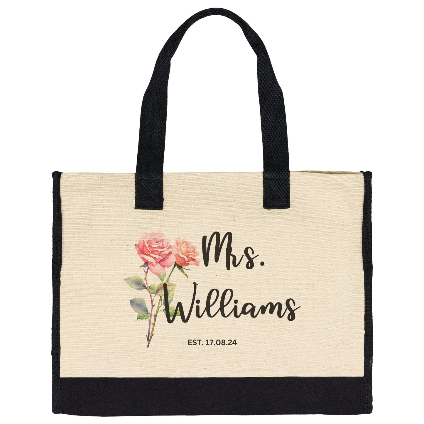 Custom Mrs Name June Birth Month Flower Tote Bag