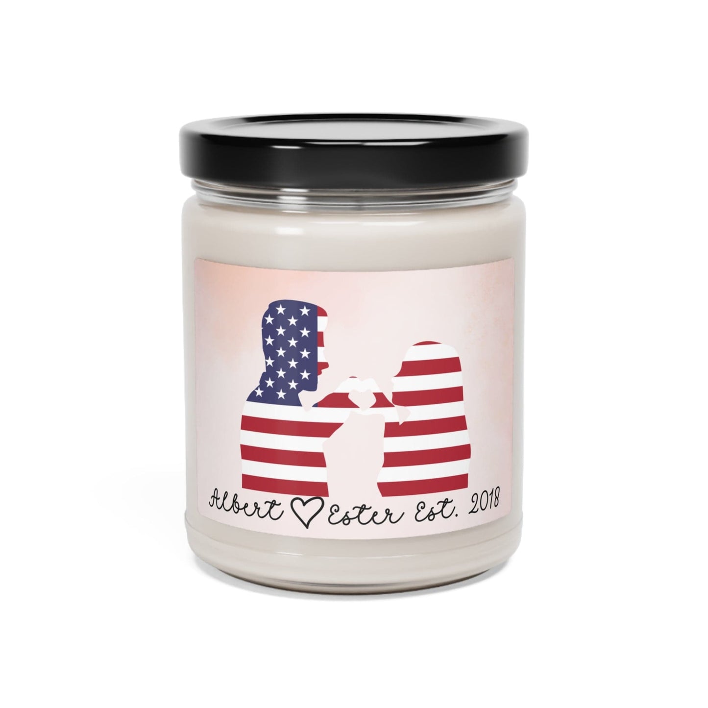 Custom photo/Country flag Upload Love Scented Soy Candle