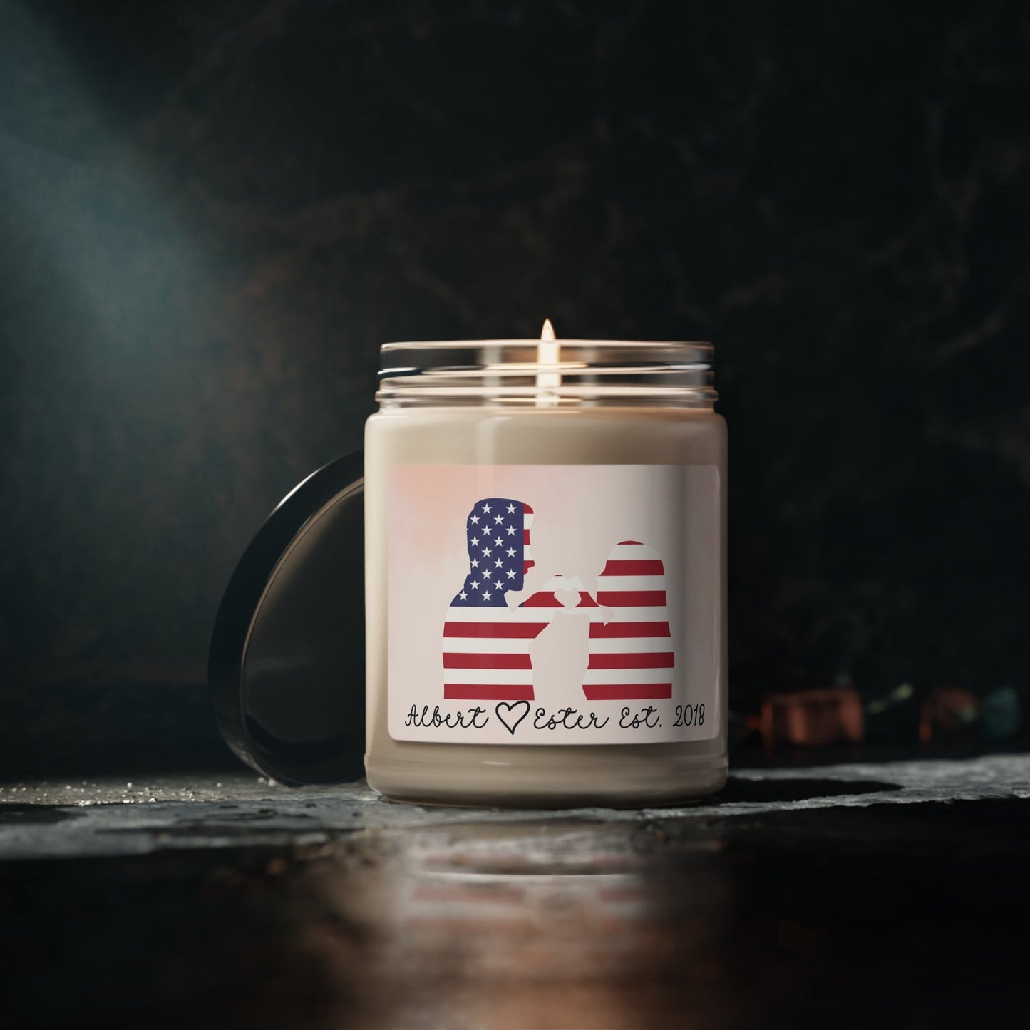 Custom photo/Country flag Upload Love Scented Soy Candle