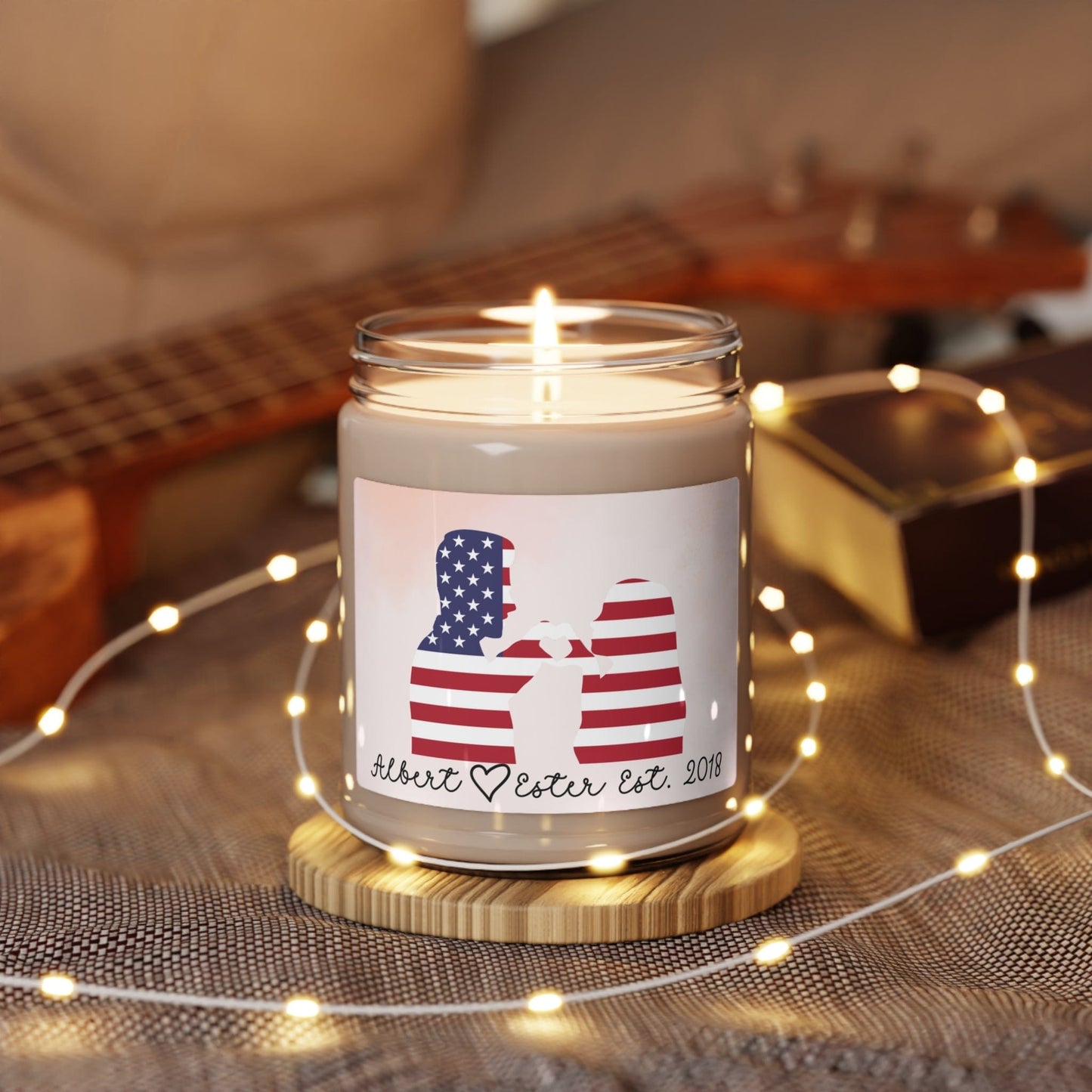 Custom photo/Country flag Upload Love Scented Soy Candle