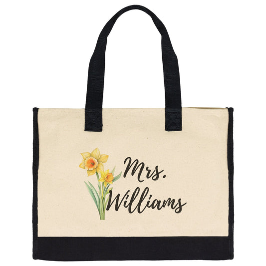 Custom Bride Name March Birthflower Totebag