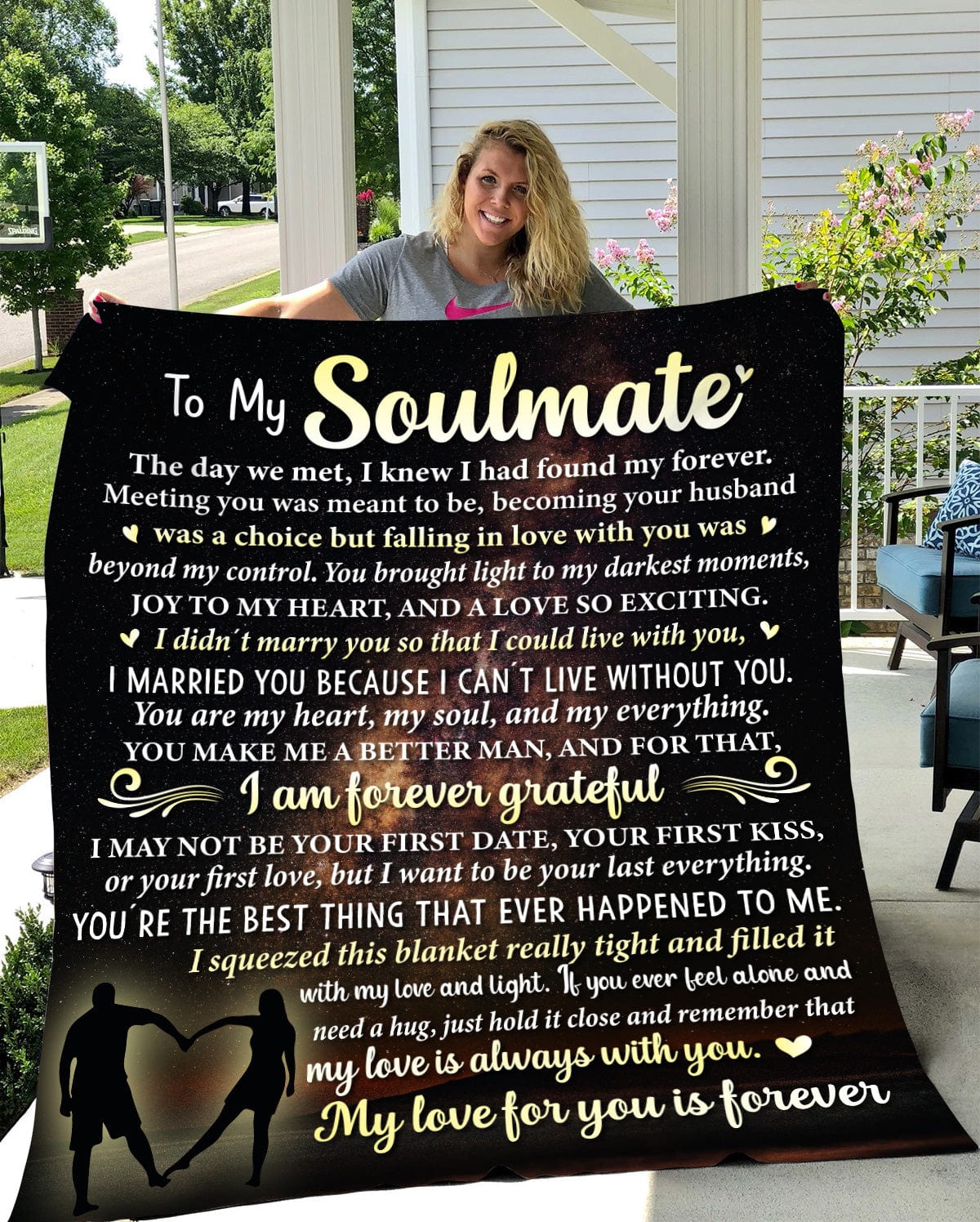 To My Soulmate - Forever Grateful Large 60x80 Inches Sherpa Blanket