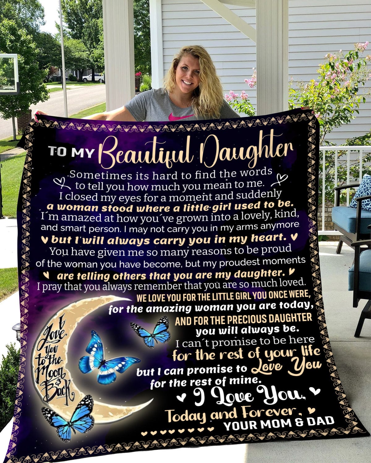 Gift For Beautiful Daughter Premium Large Sherpa Blanket