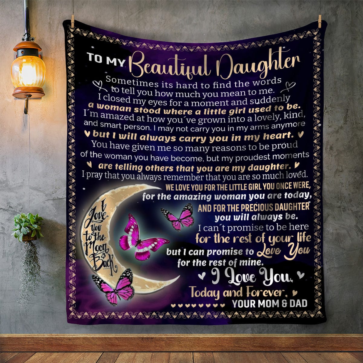 Gift For Beautiful Daughter Premium Medium Sherpa Blanket