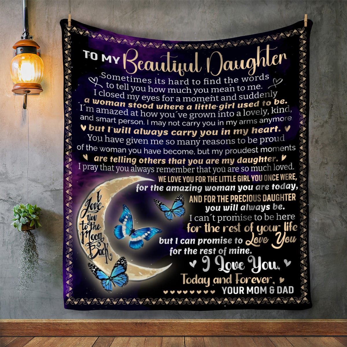 Gift For Beautiful Daughter Premium Large Sherpa Blanket