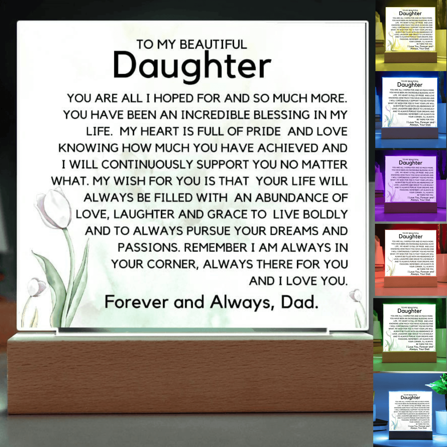 To My Beautiful Daughter -Your Dreams Acrylic Plaque