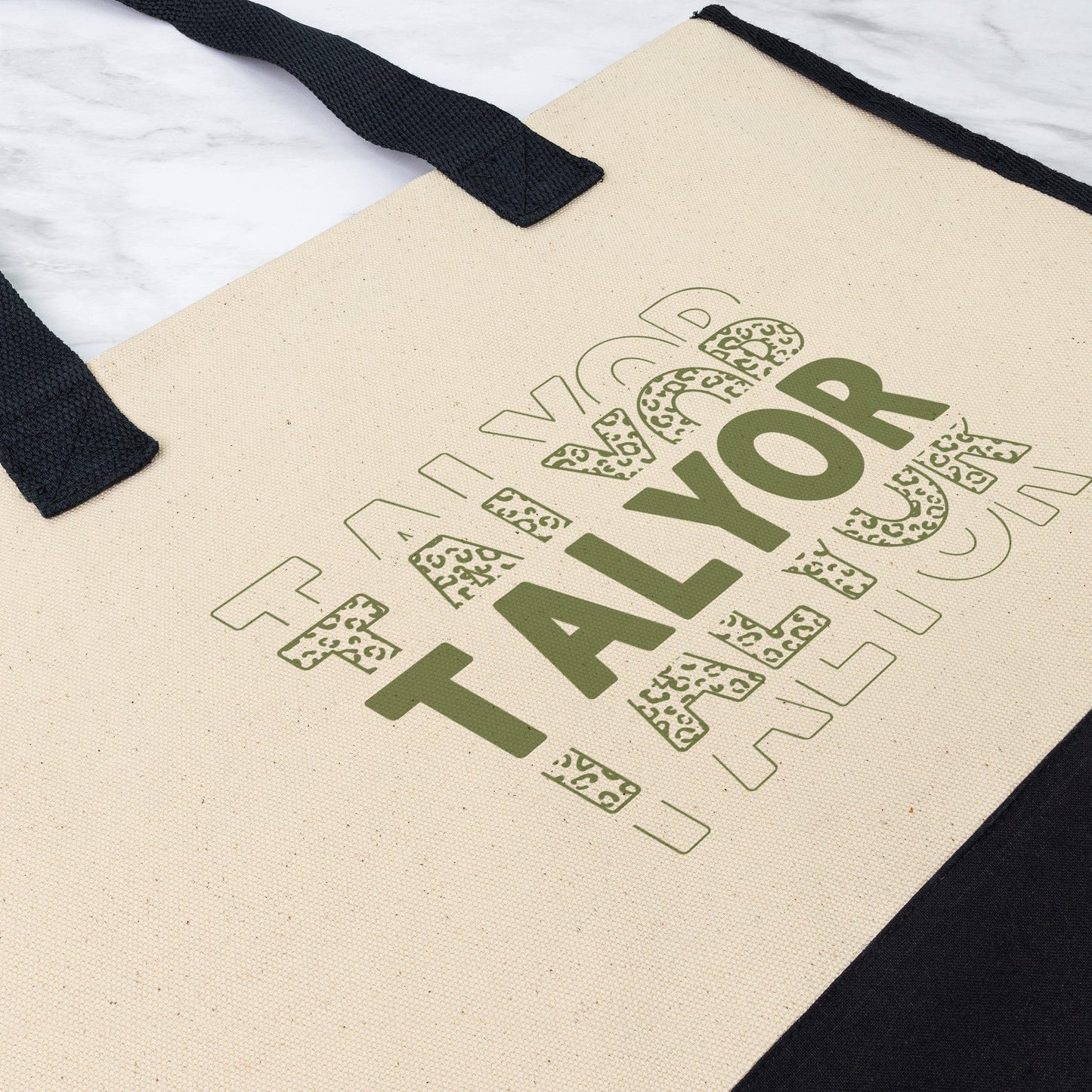 Custom Name Green Totebag