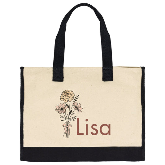 Custom Name October Birthflower Totebag