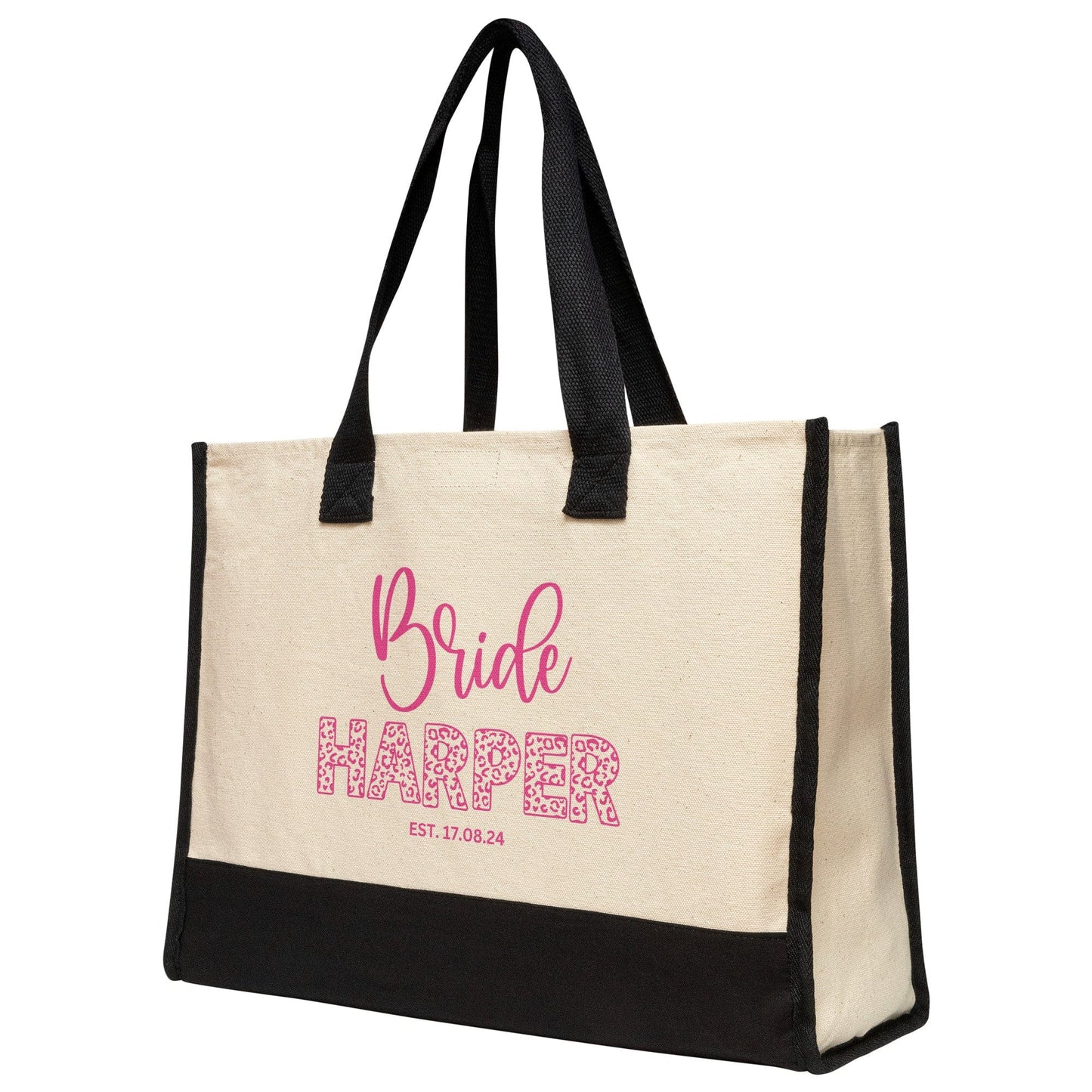 Custom Bride Name Hot Pink Totebag