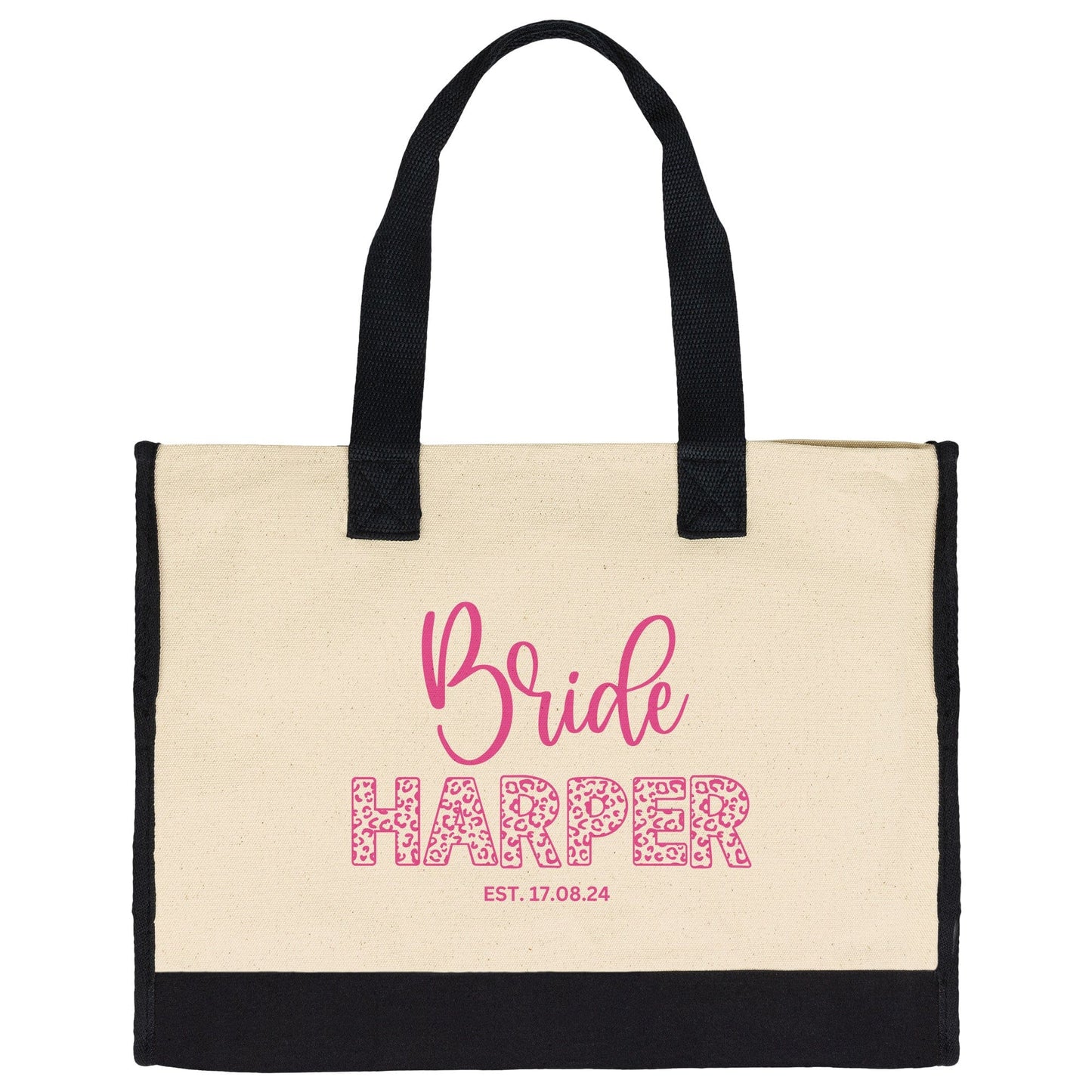 Custom Bride Name Hot Pink Totebag