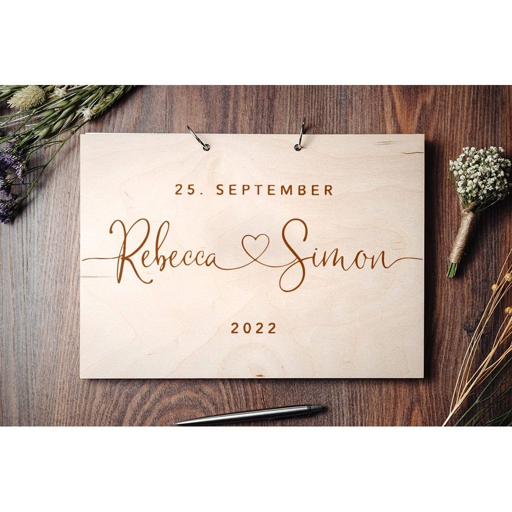 Personalised Wedding Guest A5 Book Party Shower Gift Handmade Wooden Guest Book Photo Album Scrapbook Wedding Keepsake