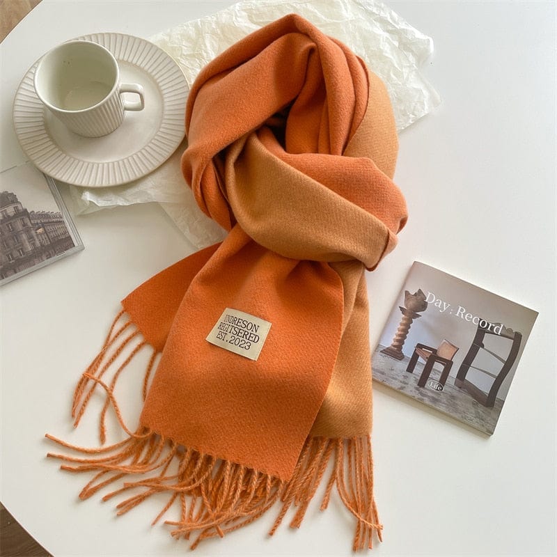 Fashion Solid Warm Scarf New Design Pashmina Winter Double Side Diffrent Color Shawl Wraps Bufanda with Tassel Blanket